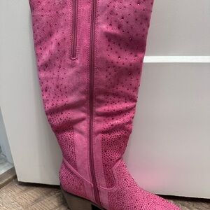 Pink Suede Women's Boots